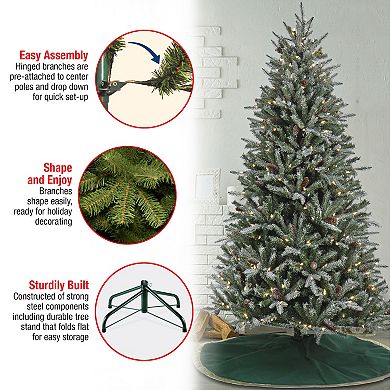 National Tree Company 7-ft. Pre-Lit Snowy Olallie Pine Hinged Artificial Christmas Tree