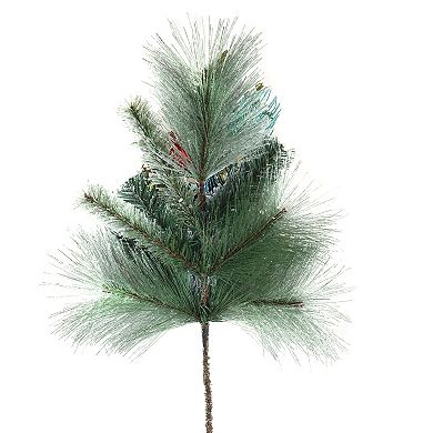 National Tree Company 29-in. Snowy Pine Ball Stem with White & Mixed Color Ornaments