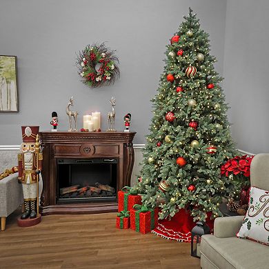 National Tree Company 6 1/2-ft. Pre-Lit Feel Real Wellesley Fir Hinged Artificial Christmas Tree