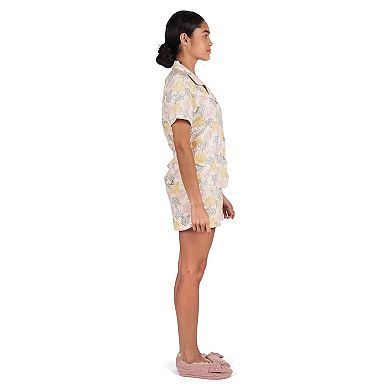 Women's Coral Reef Notch Collar Short Cotton Blend Pajama Set