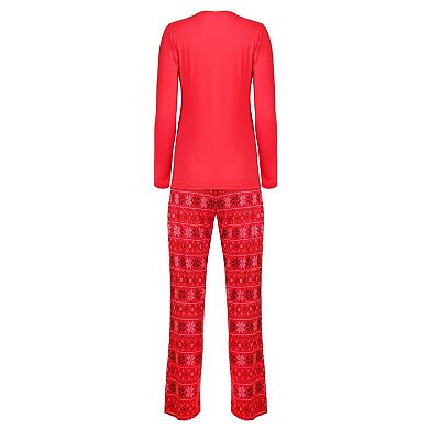 Women's Santa Don't Judge Me Snowflake Love Pajama Set