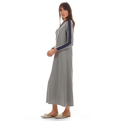 Women's Modest Long Placket Ankle-Length Cotton Blend Gown