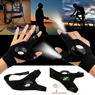 F.C Design LED Flashlight Cycling Gloves, LED Flashlight Torch Magic Strap Glove, for Repairing and Working, Outdoor Activities, Rescue, Sporting, Fishing, Camping, Hiking, Handy Mechanic Tool
