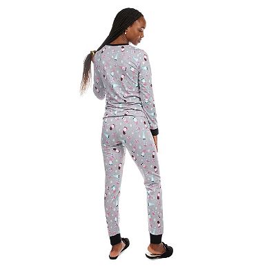 2 Piece Women's Holiday Gnomes Cotton Blend Pajama Set