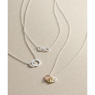 Love This Life Sterling Silver Tri-Tone Triple Heart Necklace