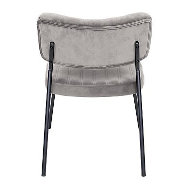LeisureMod Marilane Velvet Accent Chair With Metal Frame Set of 2