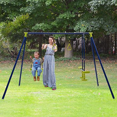 3 in 1 Outdoor Swing Set for Kids Aged 3 to 10