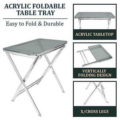 LeisureMod Victorian Foldable End Side Table Tray