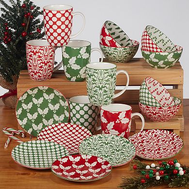 Certified International Set of 6 Holiday Fun Mugs