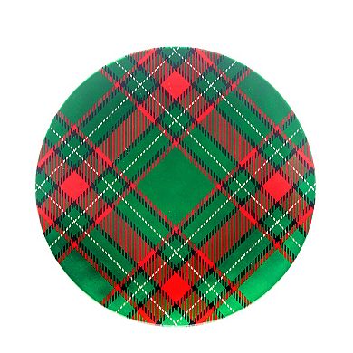 Certified International Set of 6 Christmas Plaid Dinner Plates