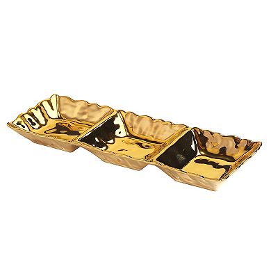 Certified International Gold Coast 3-Section Tray