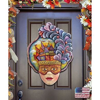 Carnival Mask Halloween Halloween Door Decor by G. DeBrekht - Thanksgiving Halloween Decor