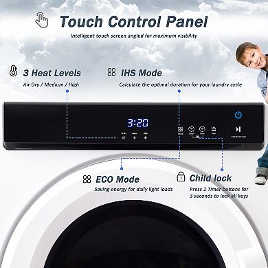 F.C Design Electric Portable Clothes Dryer, Front Load Laundry Dryer