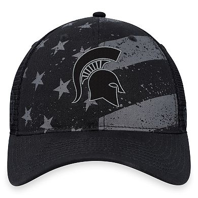 Men's Top of the World Black Michigan State Spartans OHT Stealth Trucker Adjustable Hat