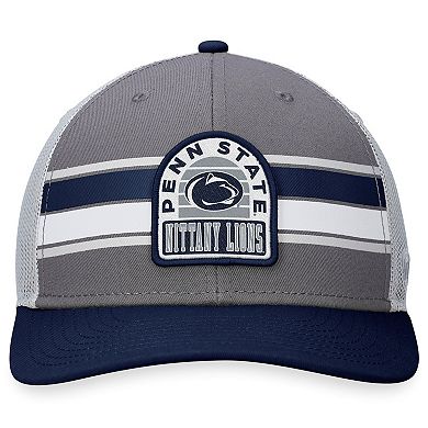 Men's Top of the World Gray/Navy Penn State Nittany Lions Aurora Trucker Adjustable Hat