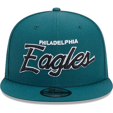 Men's New Era Midnight Green Philadelphia Eagles Main Script 9FIFTY Snapback Hat