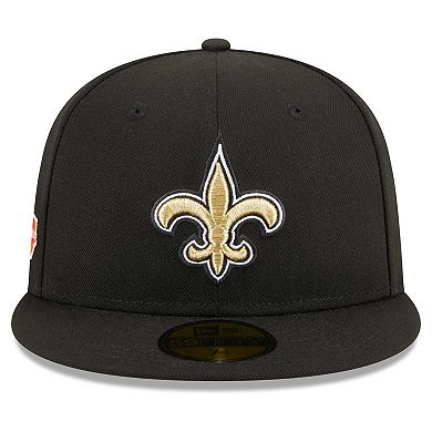 Men's New Era Black New Orleans Saints  Main Patch 59FIFTY Fitted Hat