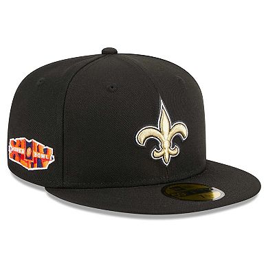 Men's New Era Black New Orleans Saints  Main Patch 59FIFTY Fitted Hat
