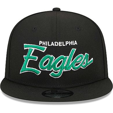 Men's New Era Black Philadelphia Eagles Main Script 9FIFTY Snapback Hat