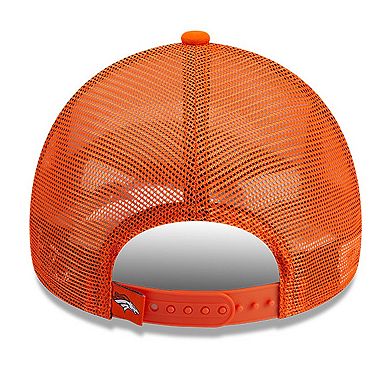Men's New Era White/Orange Denver Broncos Stacked A-Frame Trucker 9FORTY Adjustable Hat