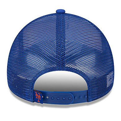 Men's New Era White/Royal New York Mets Stacked A-Frame Trucker 9FORTY Adjustable Hat