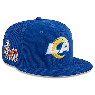 Men's New Era Royal Los Angeles Rams Throwback Cord 59FIFTY Fitted Hat