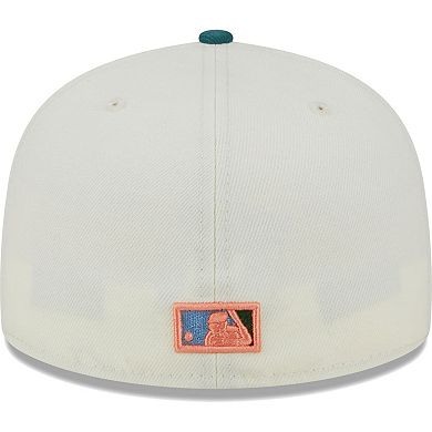 Men's New Era Cream Toronto Blue Jays Chrome Evergreen 59FIFTY Fitted Hat