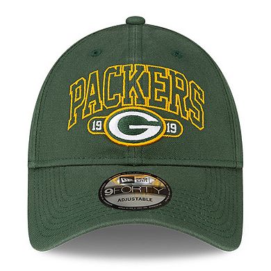 Men's New Era Green Green Bay Packers Outline 9FORTY Snapback Hat