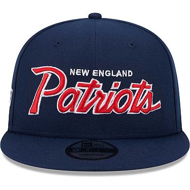 Men's New Era Navy New England Patriots Main Script 9FIFTY Snapback Hat