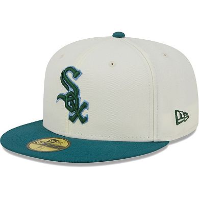 Men's New Era Cream Chicago White Sox Chrome Evergreen 59FIFTY Fitted Hat
