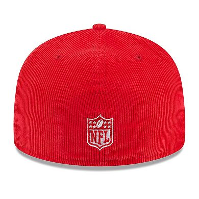 Men's New Era Red Kansas City Chiefs Throwback Cord 59FIFTY Fitted Hat