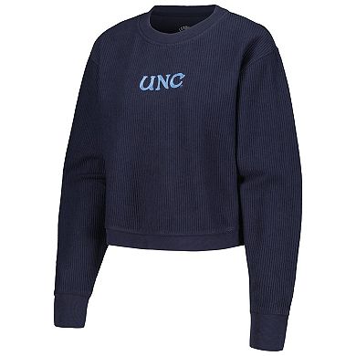 Women's League Collegiate Wear Navy North Carolina Tar Heels Timber Cropped Pullover Sweatshirt