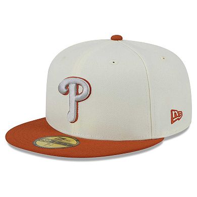 Men's New Era Cream/Orange Philadelphia Phillies 59FIFTY Fitted Hat