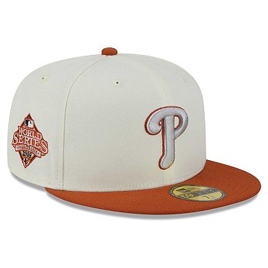 Men's New Era Cream/Orange Philadelphia Phillies 59FIFTY Fitted Hat