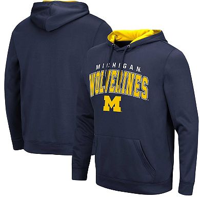 Men's Colosseum Navy Michigan Wolverines Resistance Pullover Hoodie