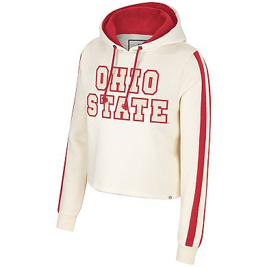 Women's Colosseum Cream Ohio State Buckeyes Perfect Date Cropped Pullover Hoodie