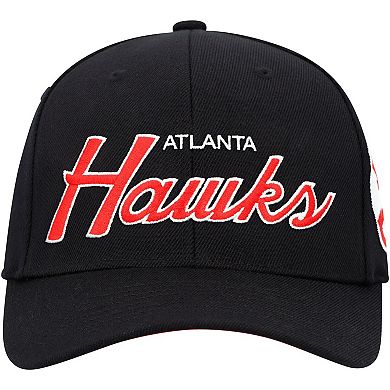 Men's Mitchell & Ness Black Atlanta Hawks MVP Team Script 2.0 Stretch Snapback Hat