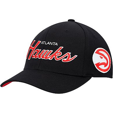 Men's Mitchell & Ness Black Atlanta Hawks MVP Team Script 2.0 Stretch Snapback Hat