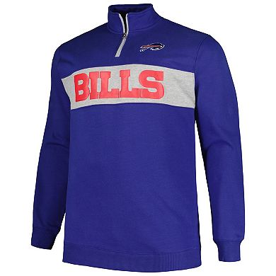 Men's Profile Royal Buffalo Bills Big & Tall Fleece Quarter-Zip Jacket