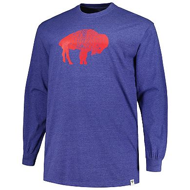 Men's  Heather Royal Buffalo Bills Big & Tall Throwback Long Sleeve T-Shirt