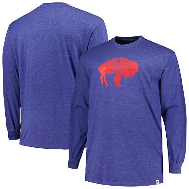 Men's  Heather Royal Buffalo Bills Big & Tall Throwback Long Sleeve T-Shirt