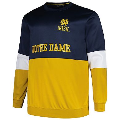 Men's Profile  Navy Notre Dame Fighting Irish Big & Tall Fleece Pullover Sweatshirt