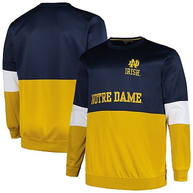 Men's Profile  Navy Notre Dame Fighting Irish Big & Tall Fleece Pullover Sweatshirt