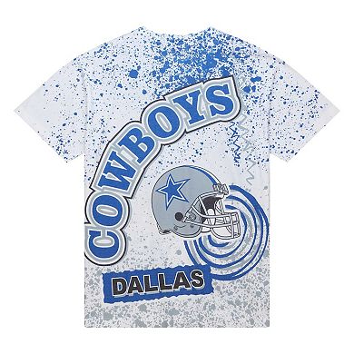 Men's Mitchell & Ness White Dallas Cowboys Team Burst Sublimated T-Shirt