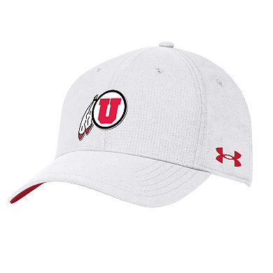 Men's Under Armour White Utah Utes CoolSwitch AirVent Adjustable Hat
