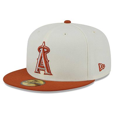 Men's New Era Cream/Orange Los Angeles Angels 59FIFTY Fitted Hat
