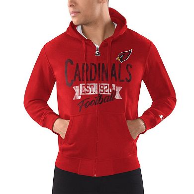 Men's Starter Cardinal Arizona Cardinals Domestic Post Season Full-Zip Hoodie