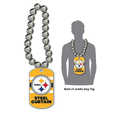 MOJO Pittsburgh Steelers Jumbo Dog Tag Necklace