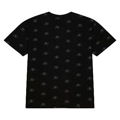Men's Mitchell & Ness  Black Colorado Buffaloes Allover Print T-Shirt