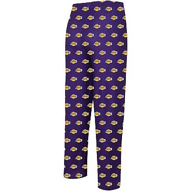 Men's Concepts Sport Purple Los Angeles Lakers Allover Logo Print Gauge Sleep Pants